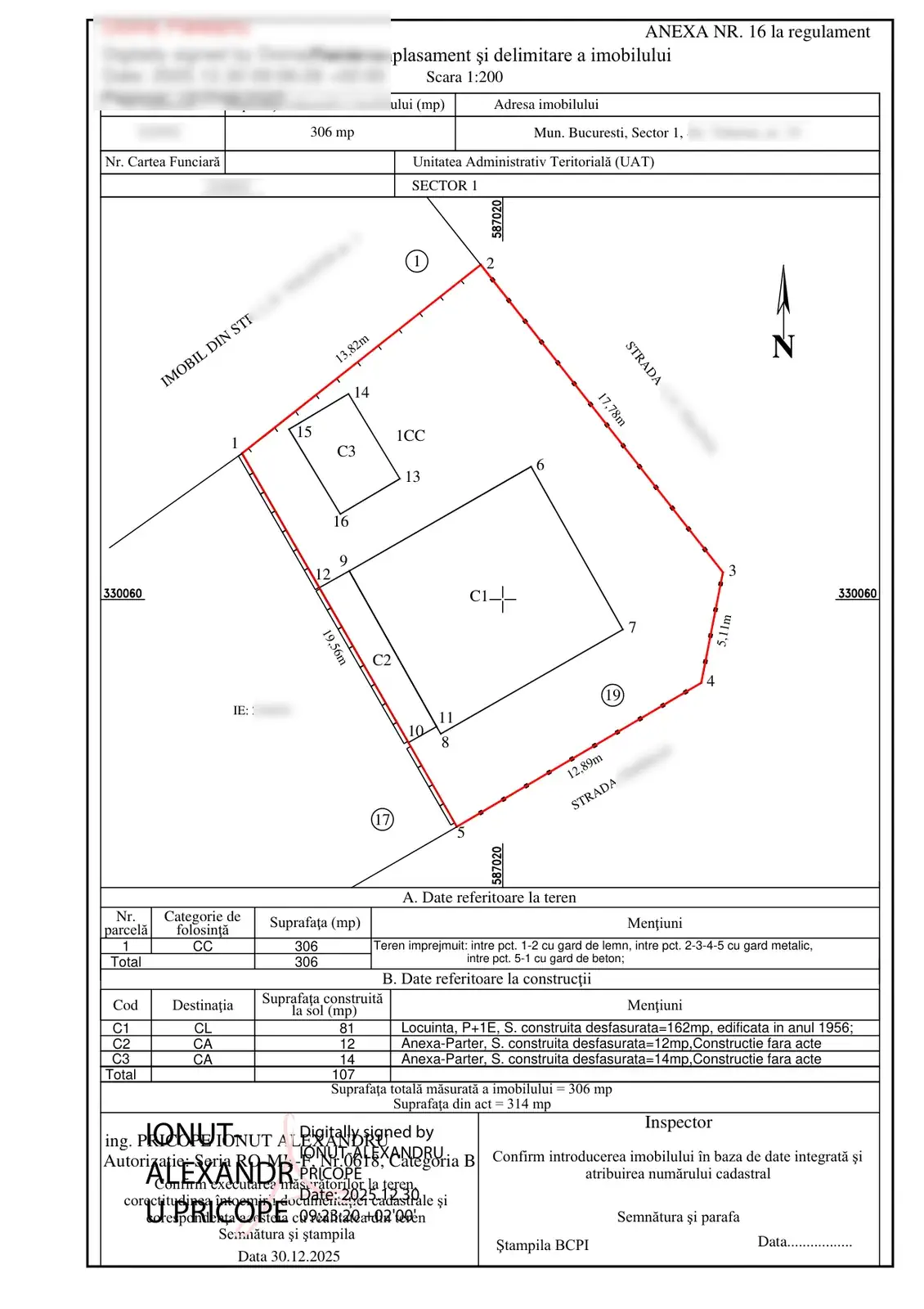 Plan de amplasament și delimitare Sector 1 București – cadastru