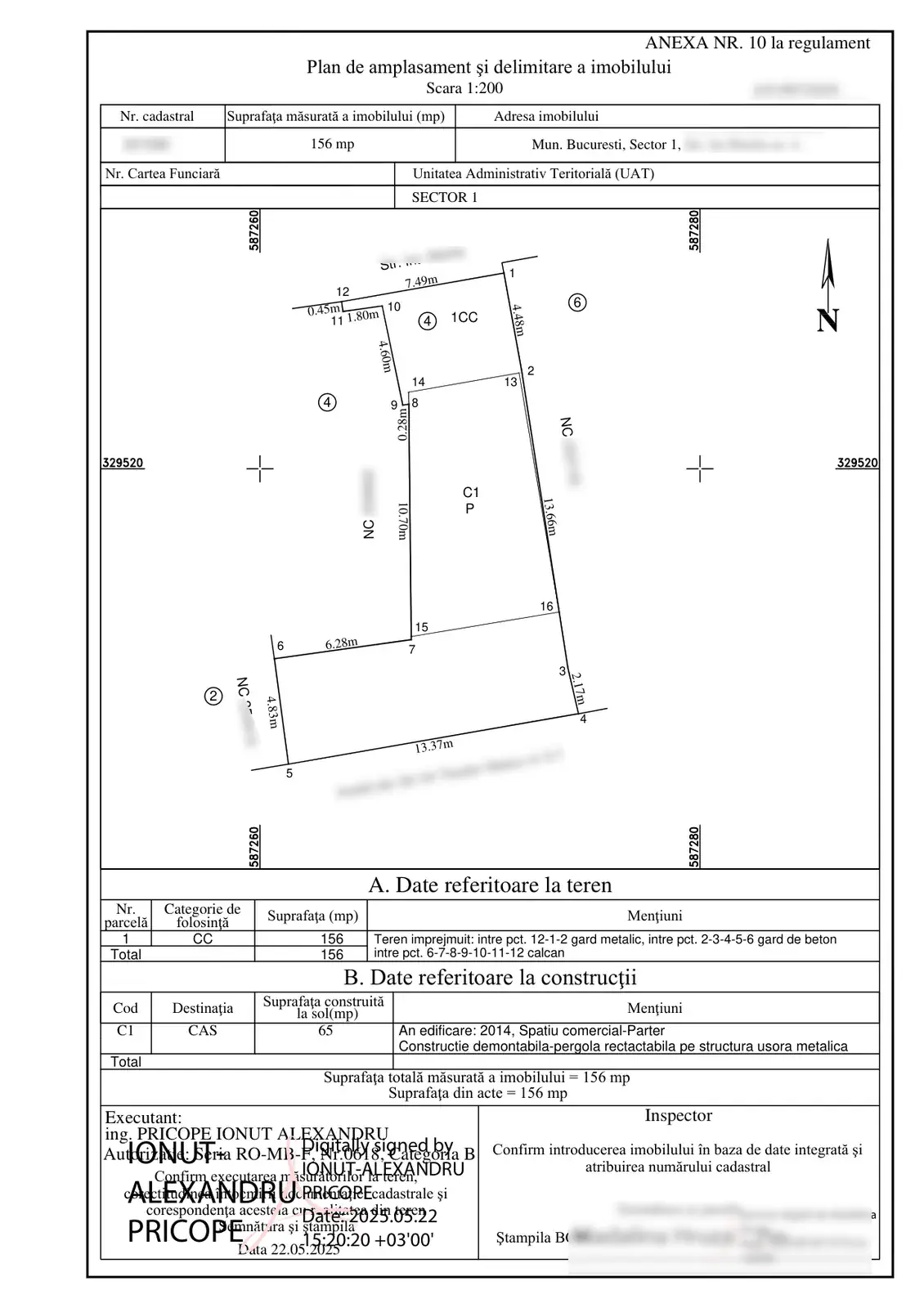Plan de amplasament și delimitare imobil Sector 1, București